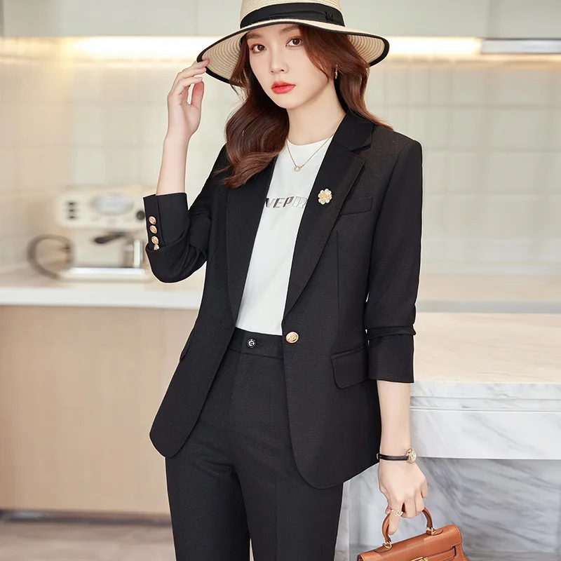 Spring and Autumn Suit Coat Women's Small Slim-Fitting Suit Formal Wear High-End Temperament Goddess Temperament Business Suit O