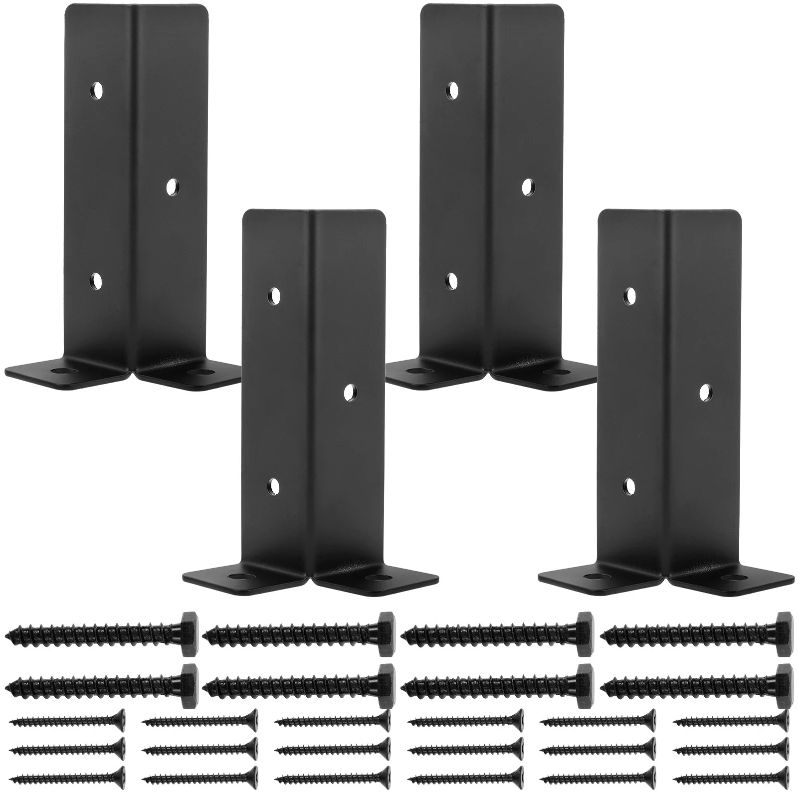 

1 set 1 Set Mailbox Post Base Protector Metal Deck Railing Support Bracket For Fence Porch Garden Farm Wood Post Leveling Feet