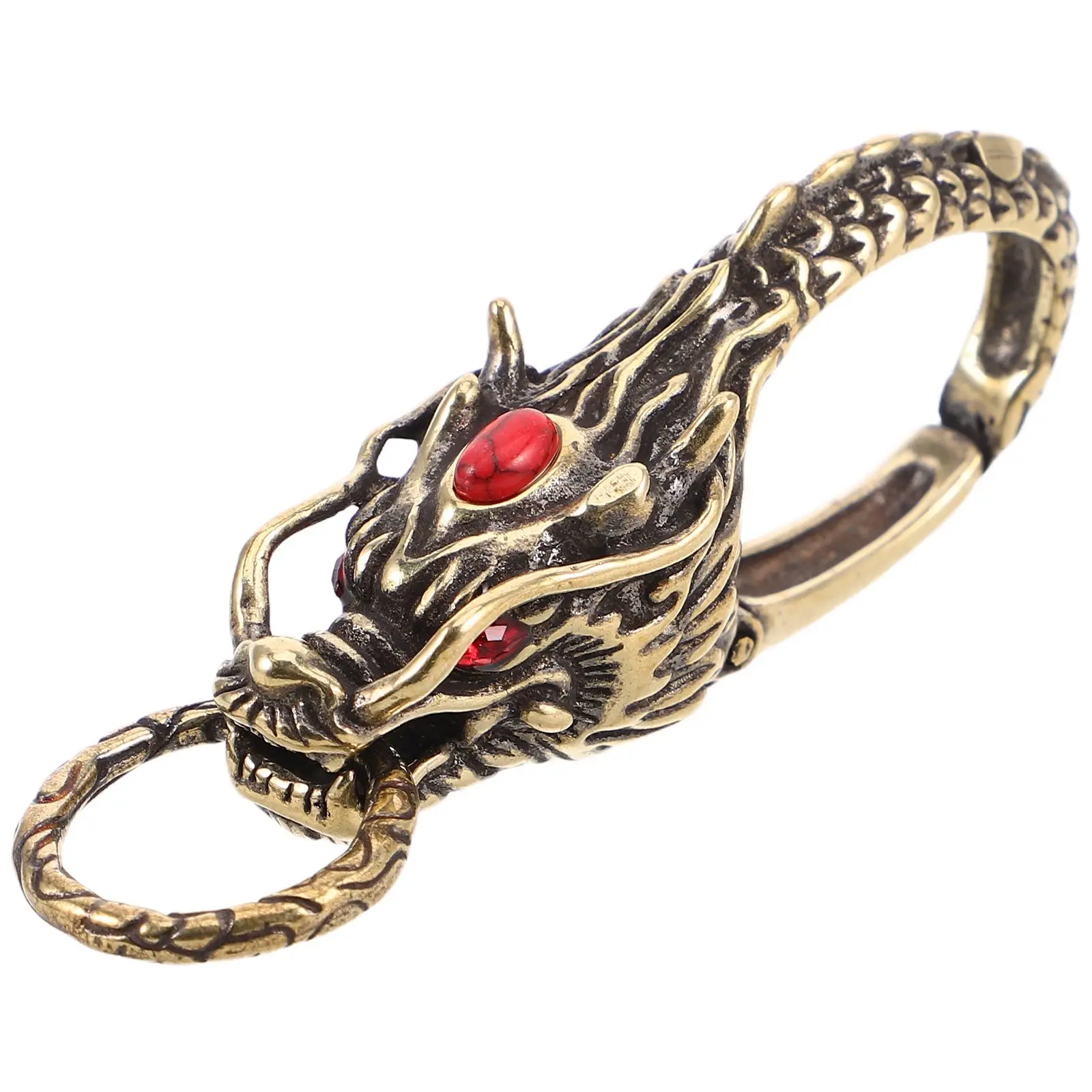 

Retro Dragon Vintage Keyring Keychain Copper Ornaments Vintage Design Rhinestones Clasp Bag Pendant Keyring