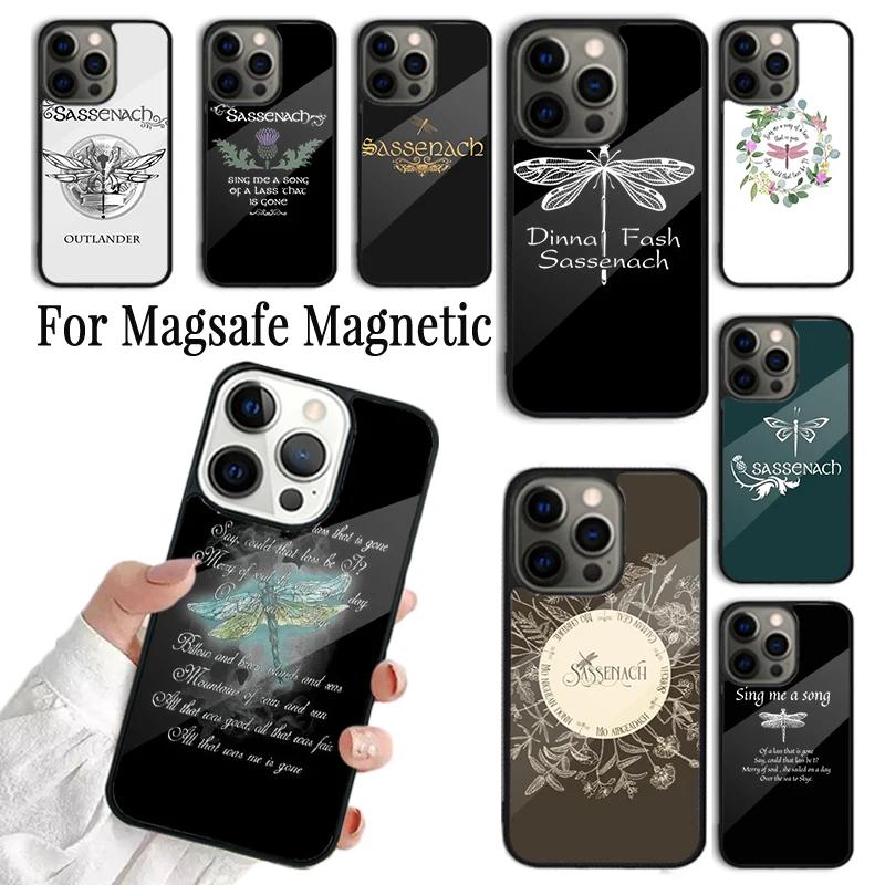 Phone Case For iPhone 16 15 14 13 12 Mini 11 Pro Max Plus Magsafe Magnetic Wireless Charging Cover Outlander Sassenach Dragonfly