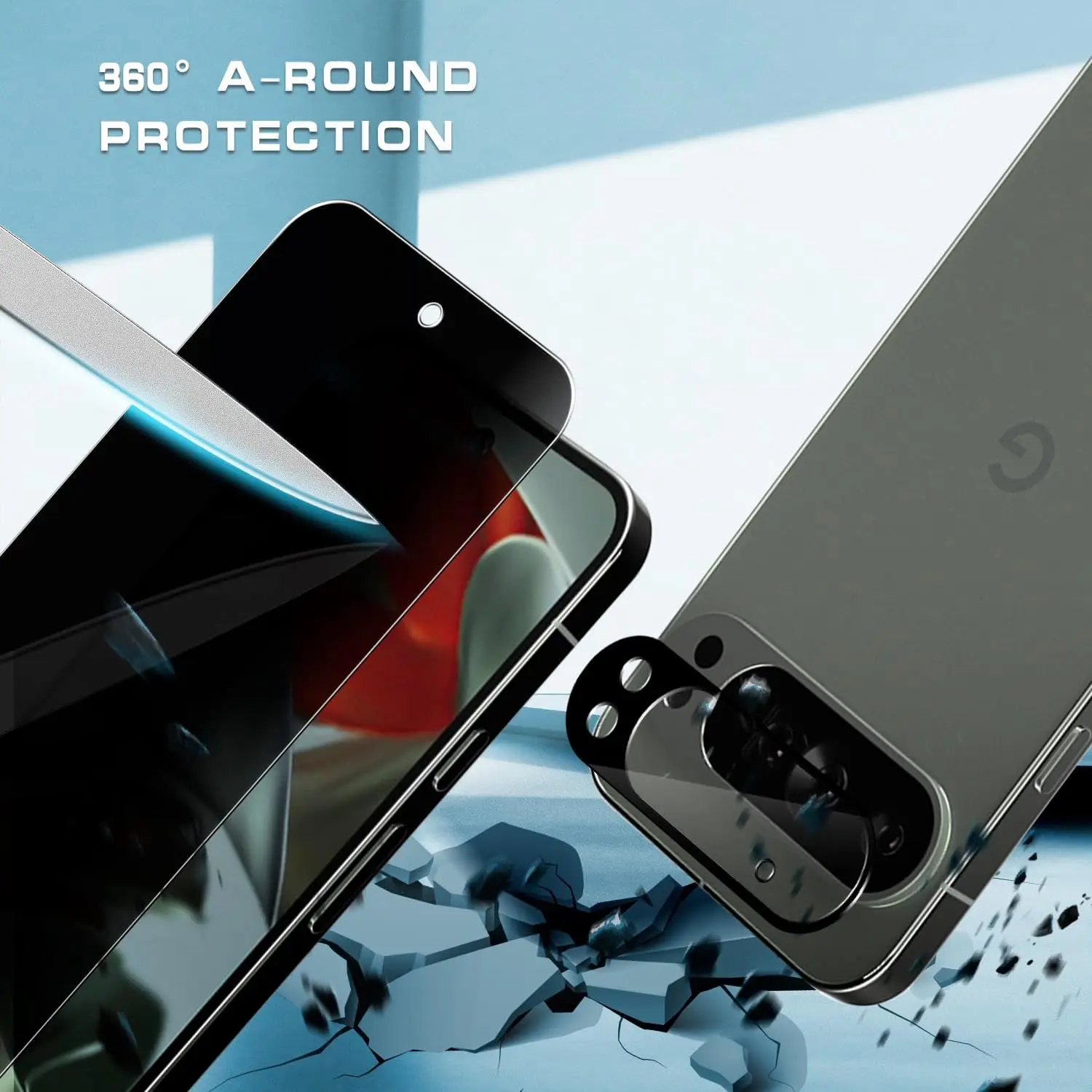 Privacy Screen for Pixel 9 Pro XL 5G for Tempered Glass Anti-Spy Screen Film for Google Pixel9 Pro 9 Pro(Support Fingerprint)