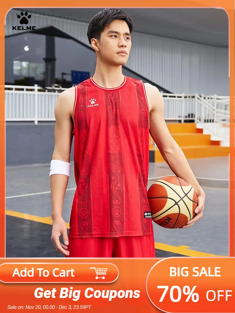

Kelme Men's Custom Basketball Uniforms Summer Quick-drying Basketball Game Suits Outdoor Running Breathable Clothing