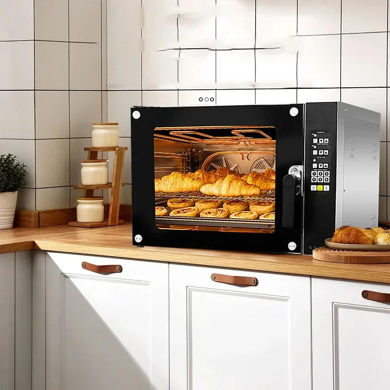 &Commercial-Grade High-Capacity Electric Oven with Computerized Timer, Humidifying Spray Function, and Low-Temperatur