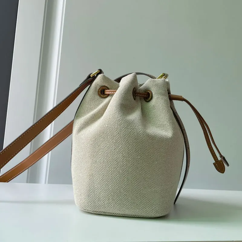 

Canvas Bucket Bag Denim Tote High Quality Luxury Design Fashion Versatile Exquisite Ladies Purse