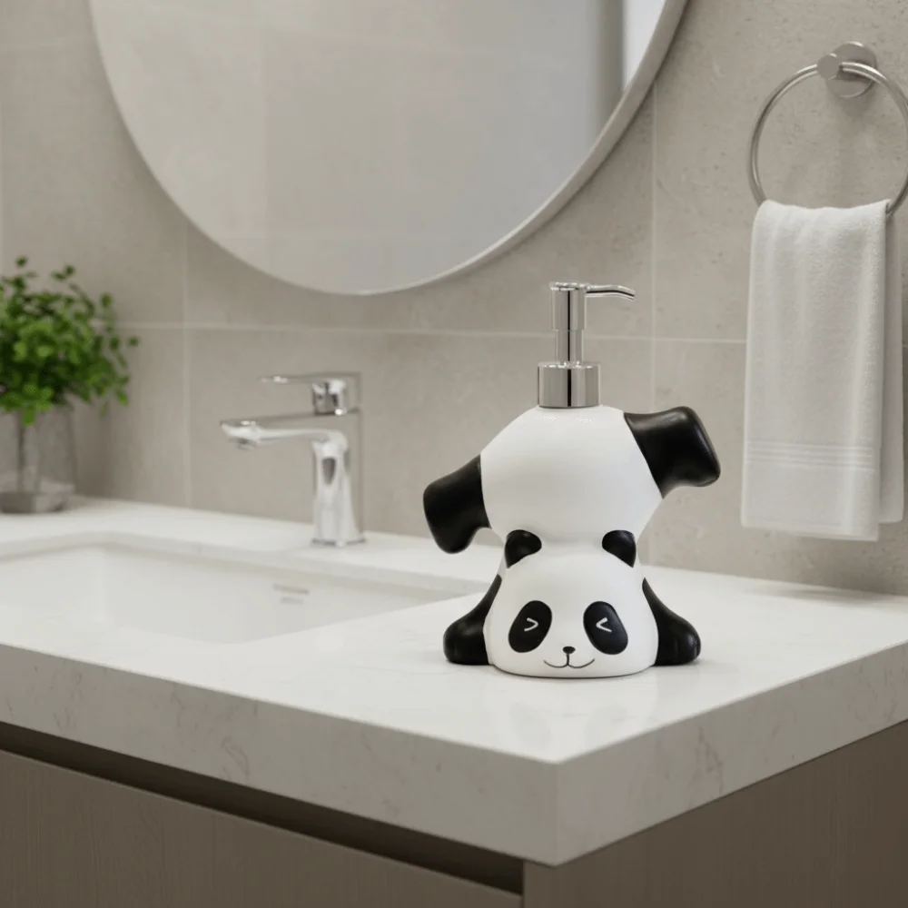 

Cute Panda Soap Dispenser Decorative Container Cartoon Hand Sanitizer Bottle Animal Press Bottle Shampoo Soap Dispenser Bathroom