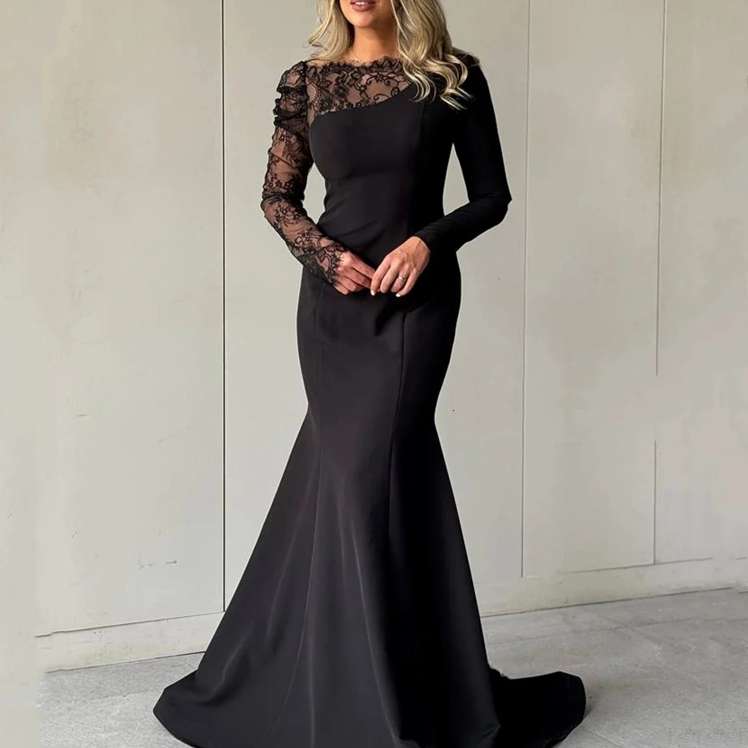 

Черное кружевное платье с длинными рукавами на заказ Вечерние платья для выпускного вечера Pastrol унисекс Джерси Ретро Дубай Саудовская Аравия по индивидуальному заказу