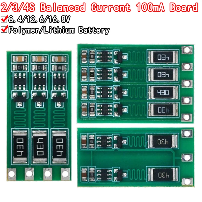 Balanced Current Lithium Battery Balancer, BMS, Balanced Current, Polymer, Li-ion, 2S, 3S, 4S, 8.4V, 12.6V, 16.8V, 18650