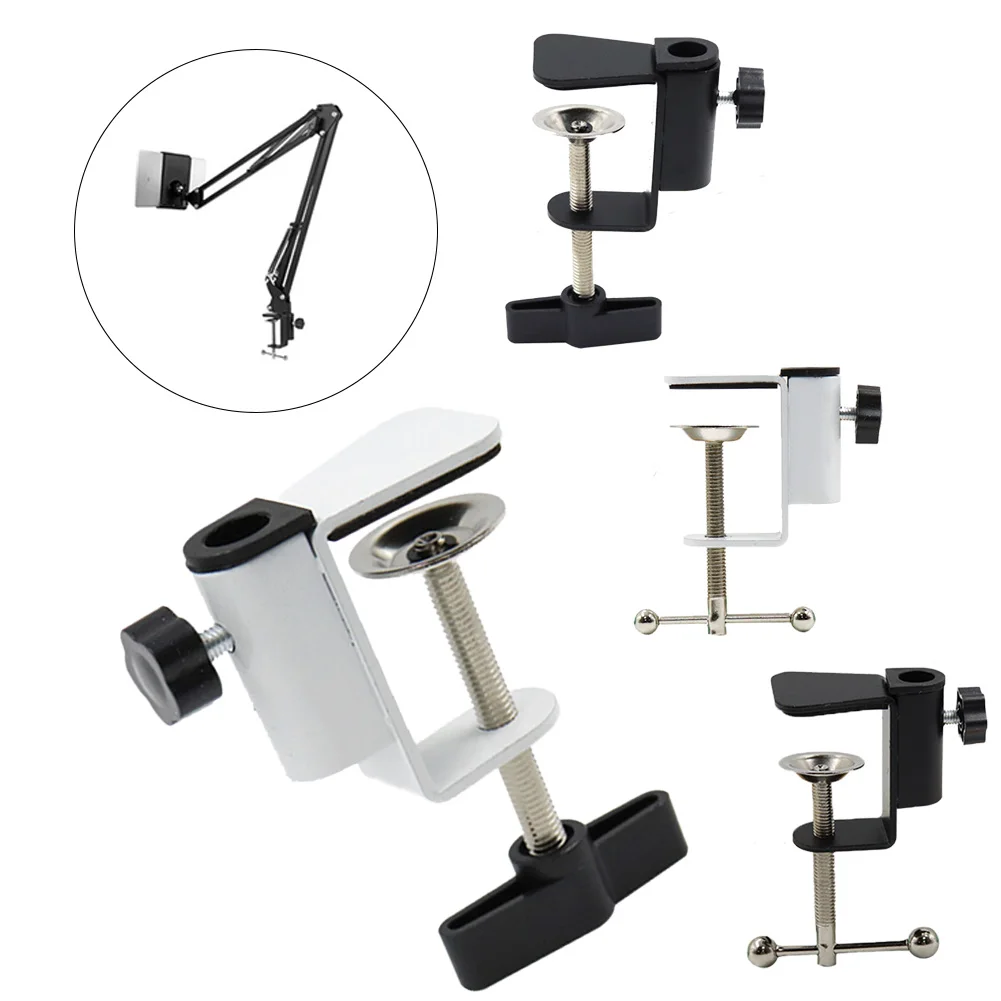 Desktop Mount Clamp With Adjustable Screw Aluminum Alloy Protective Heavy Duty  Stand For Microphone Monitor Desktop Lamp Cam