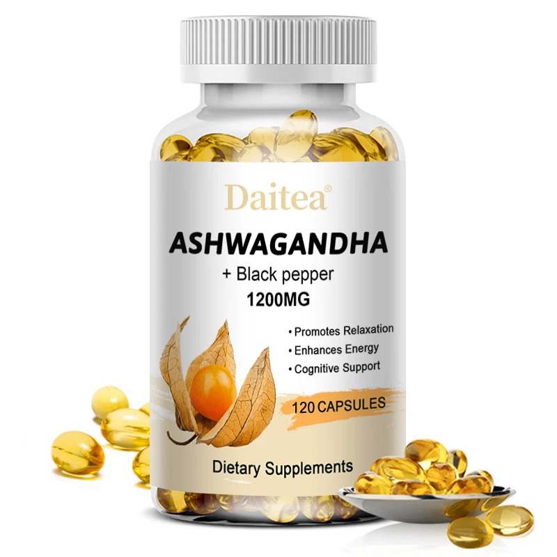 Ashwagandha 추출물 캡슐, 면역 체계 지지대, 수면 촉진, 스트레스 무게추 관리, 기분 관리에 도움