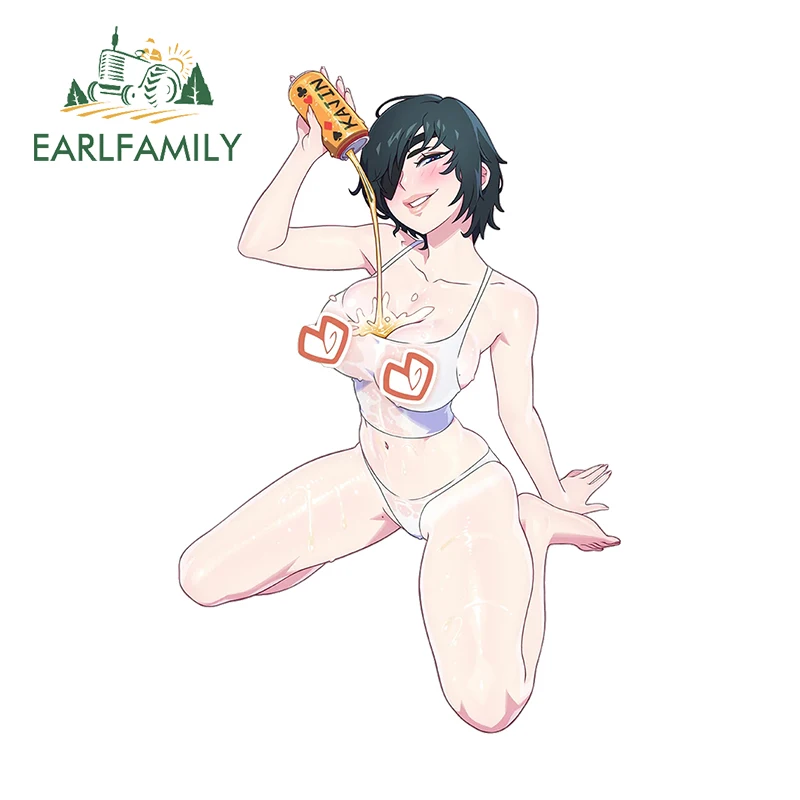 

EARLFAMILY сексуальная девушка на коленях автомобильные наклейки устойчивые к царапинам забавные наклейки на мотоцикл скейтборд виниловые аксессуары для гонок в караванах