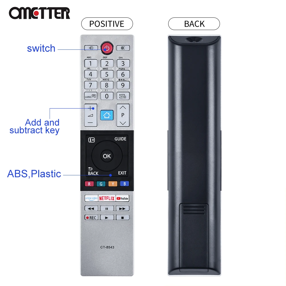 New CT-8543 For Toshiba Netflix TV Remote Control 40L2863DG 32W2863DG 43V5863DG