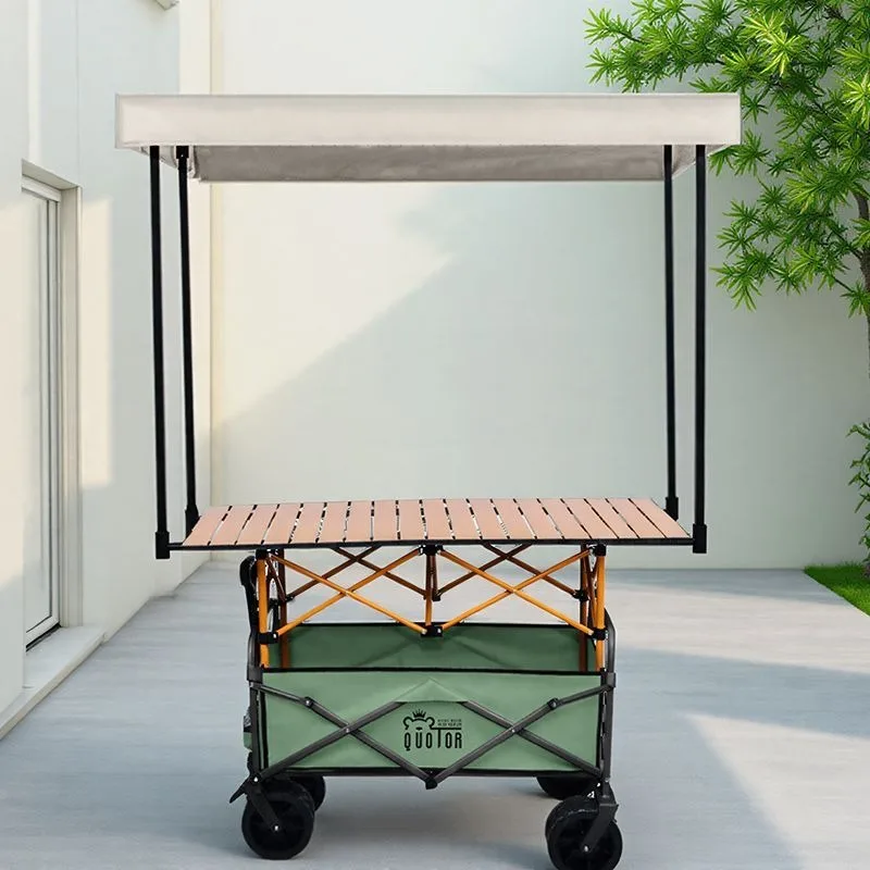 

Stall trolley folding table shopping cart portable folding sausage night market camper with canopy lifting table