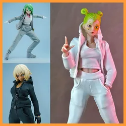 1/12 Female Anime Girl Sportwear Suit Slim Zipper Hoodies Mini Vest Sweatpants For 6in Action Figures Body