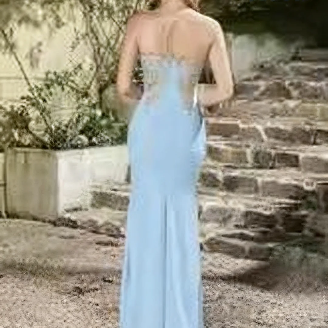 Personalizado o-pescoço sem mangas ilusão volta sereia vestido de noite formal vestidos de festa de aniversário vestidos de baile para mulher