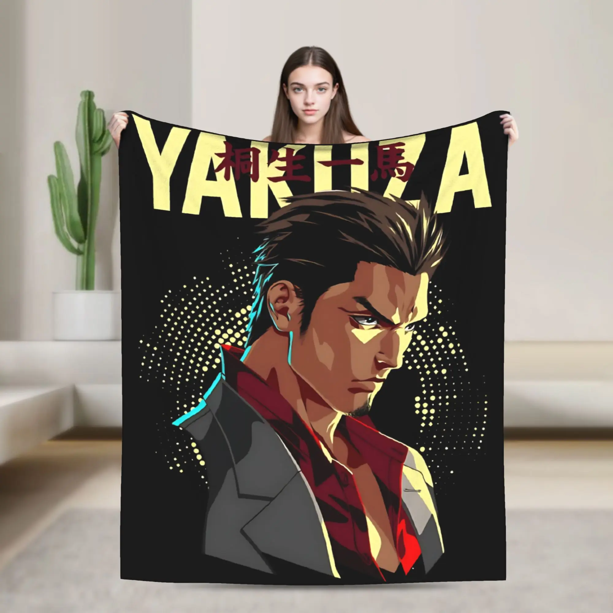 Yakuza Kiryu Blanket Like a Dragon Game Flannel Funny Soft Throw Blankets for Bedspread All Season