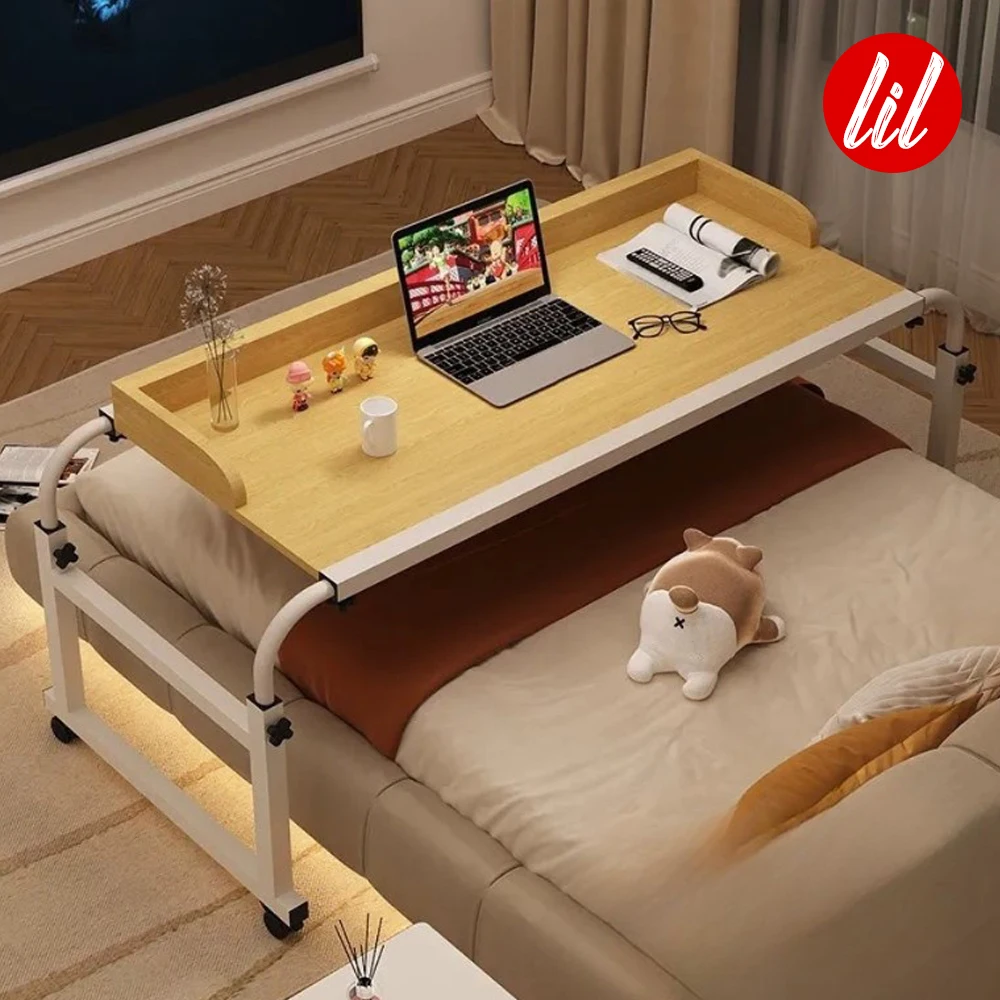 Adjustable Overbed Table Rolling Laptop Desk Mobile Standing Desk Bedside Study Table for Home Office 썸네일 5