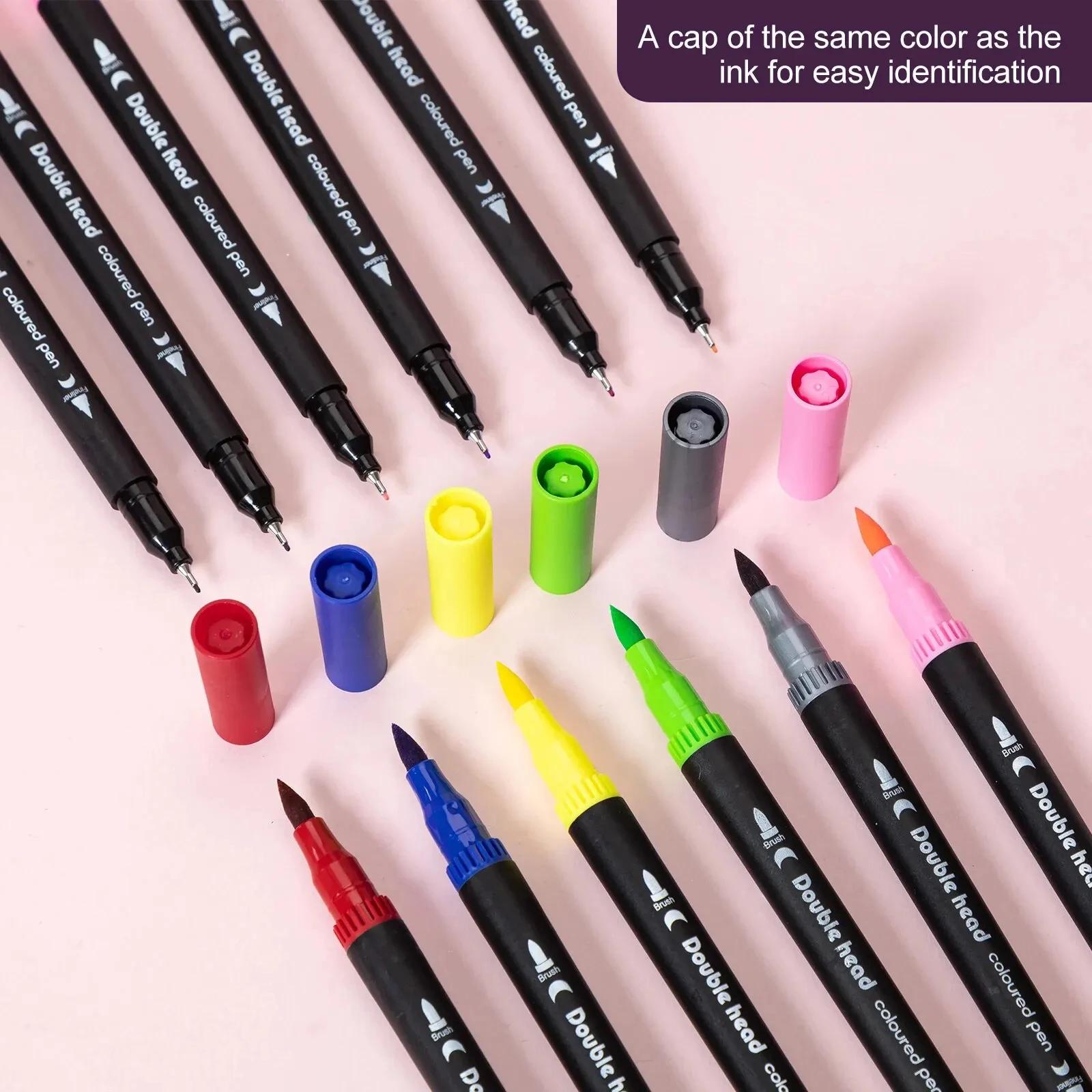 Imagem -05 - Marcadores Dual Tip Brush para Crianças e Adultos Bolsa de cd Arte Permanente Canetas Macias para Colorir Canetas Macias Profissionais Livros 60 Cores 120 Cores