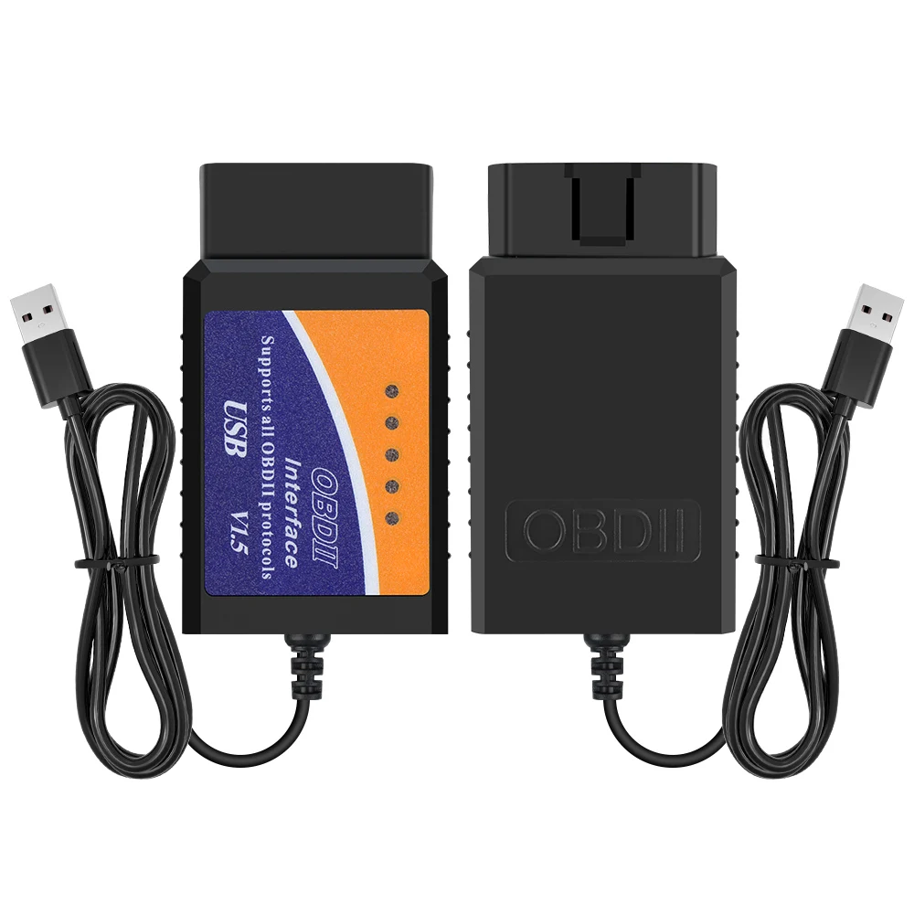 Super ELM327 USB 1.5 Support Most OBDII Protocols With PIC18F25K80 Chip Car Diagnostic Cable ELM 327 USB V1.5 OBD2 Scanner