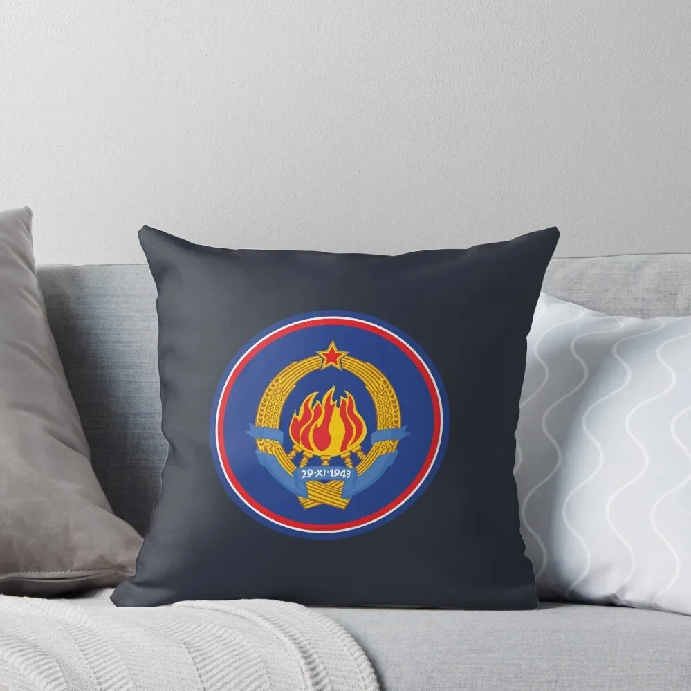 Ex Yugoslavia Jugoslavija SFRJ Coat Of Arms Grb Zastava Throw Pillow Throw Pillow pillow