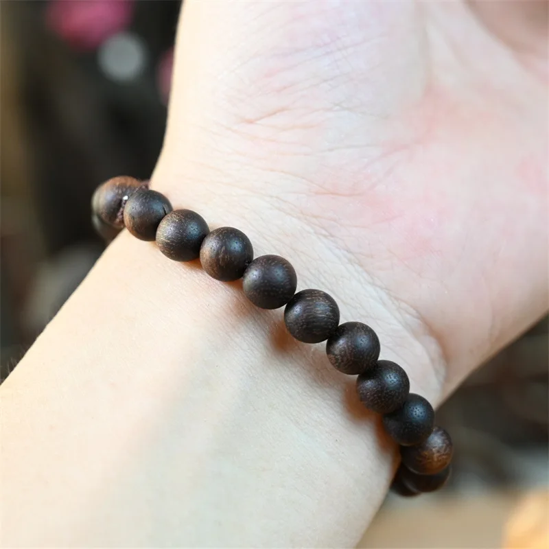 Descending hand string 8mm bracelet natural sugar results incense single ring Aloes Buddhist beads boutique rosary incense wood