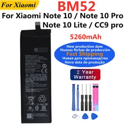 5260mAh BM52 Battery For Xiaomi Note 10 Lite 10Lite / Mi Note 10 Pro 10Pro / CC9pro CC9 Pro Phone Bateria + Tools