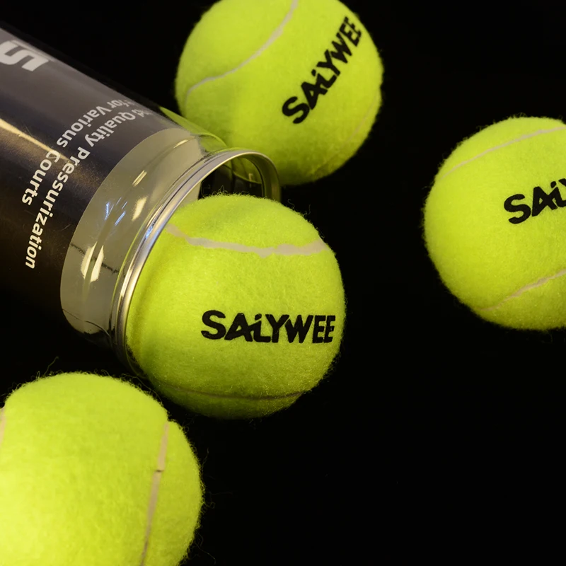 SALYWEE 3 High Elasticity Tennis Balls, Durable Rubber, Training/Pressureless, Smooth Surface, Indoor Outdoor, Dog Friendly view 3