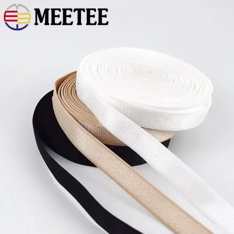 Meetee – bande élastique en Nylon, 10/20/50M, 10/15/18mm, pour sous-vêtements, sangle d'épaule, soutien-gorge, bande en caoutchouc, bricolage, vêtement, accessoires