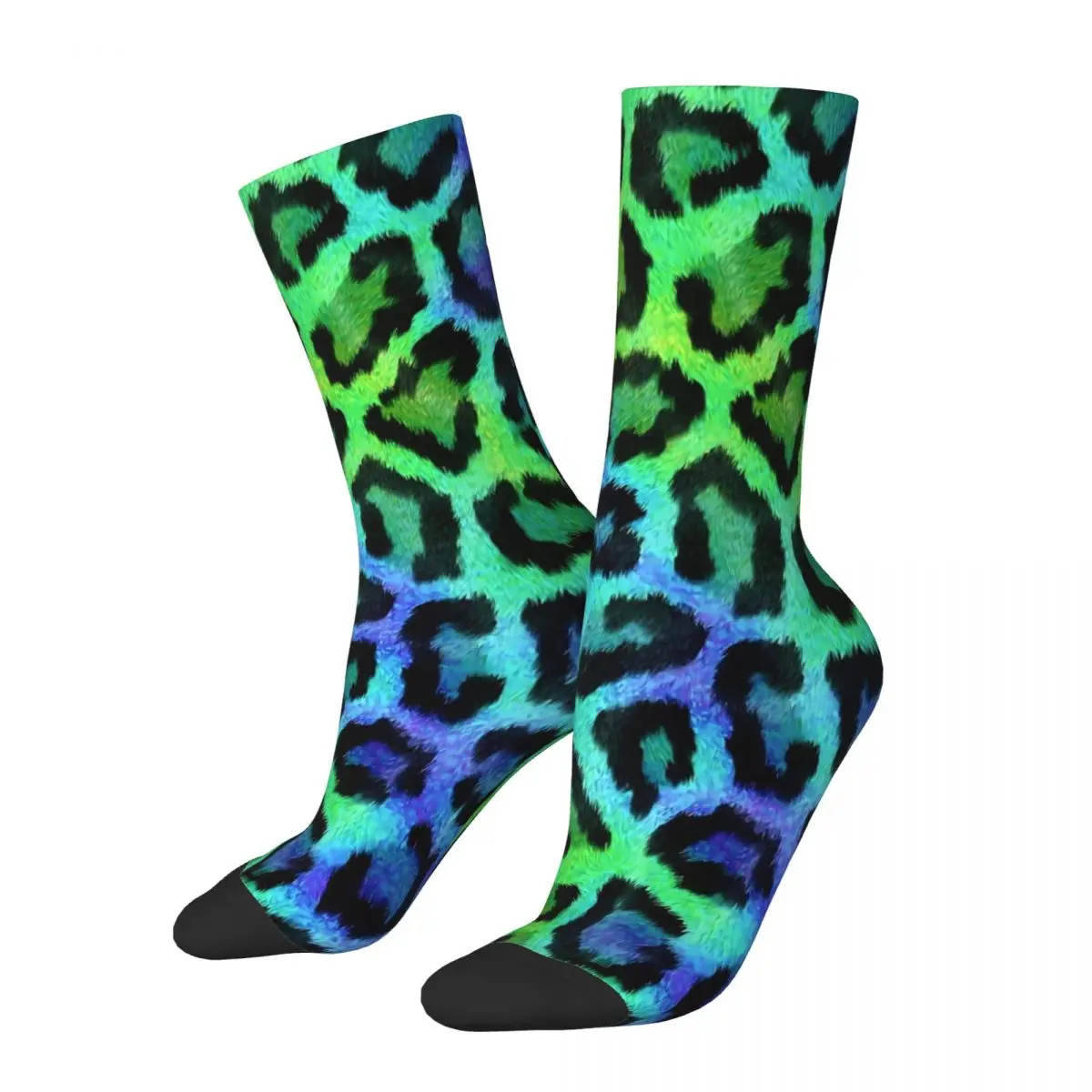 Two Tone Stockings Leopard Print Design Korean Socks Spring Anti Sweat Socks Women Running Sports Quality Socks