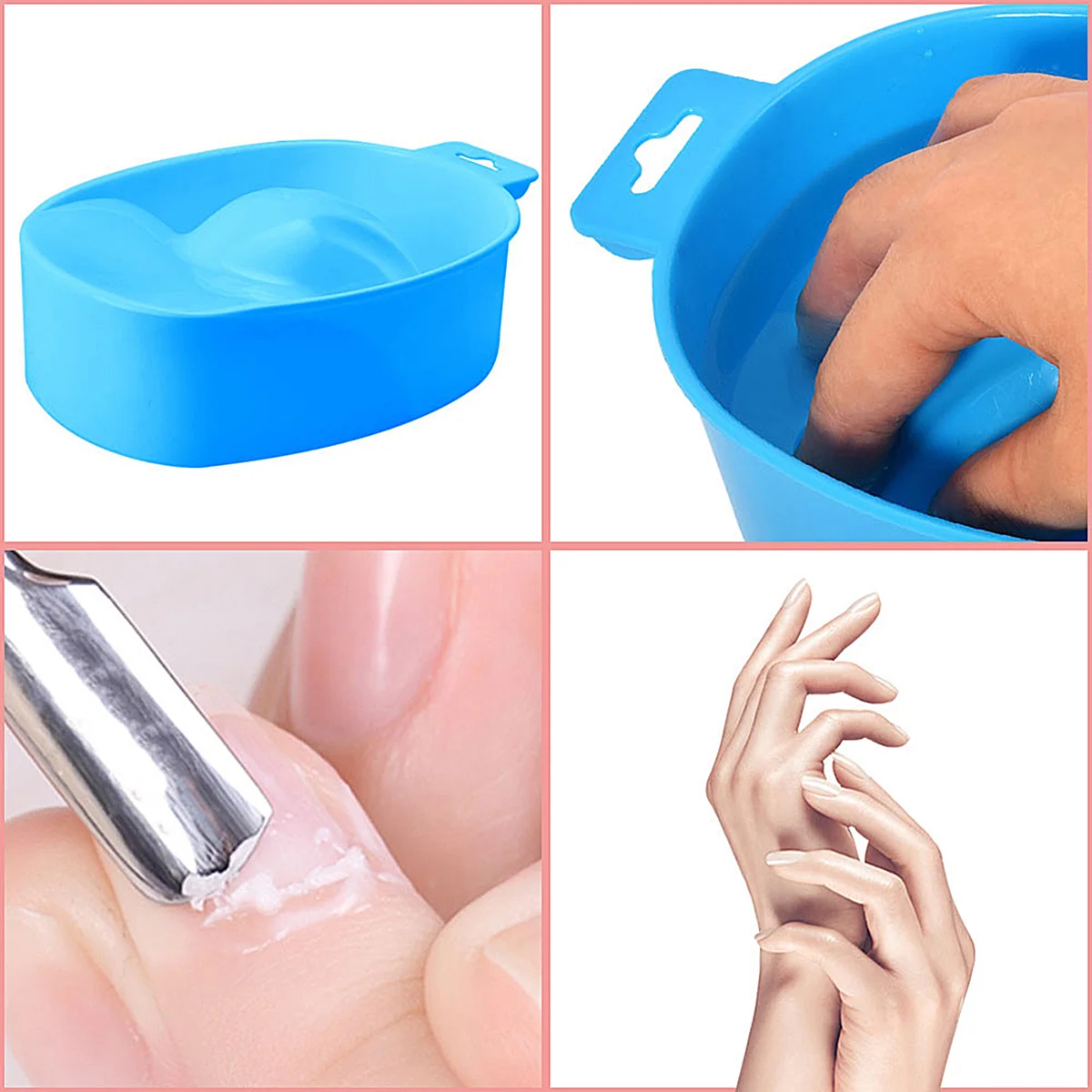 Dip Powder Remover Bowl White Nail Polish Manicure Tools Rectangle Bowls for Hands Care Gel