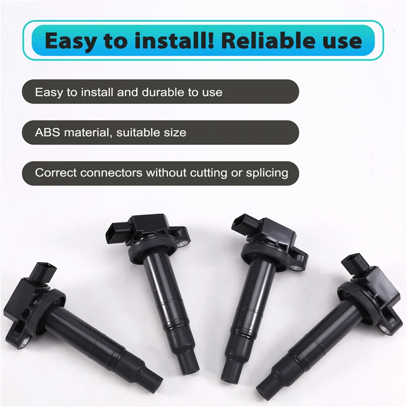 AS57-4Pcs ملفات تشغيل محرك السيارات 90919-02240 لتويوتا صدى بريوس فيوس يارس سليل Xa Xb 1.5L اكسسوارات السيارات #4