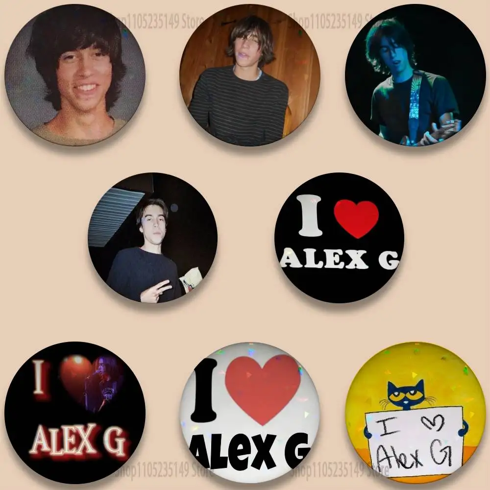 Alfileres de álbum Alex G, insignia de dibujos animados bonita de 58mm, broches hechos a mano para mochila, accesorios, regalos de joyería