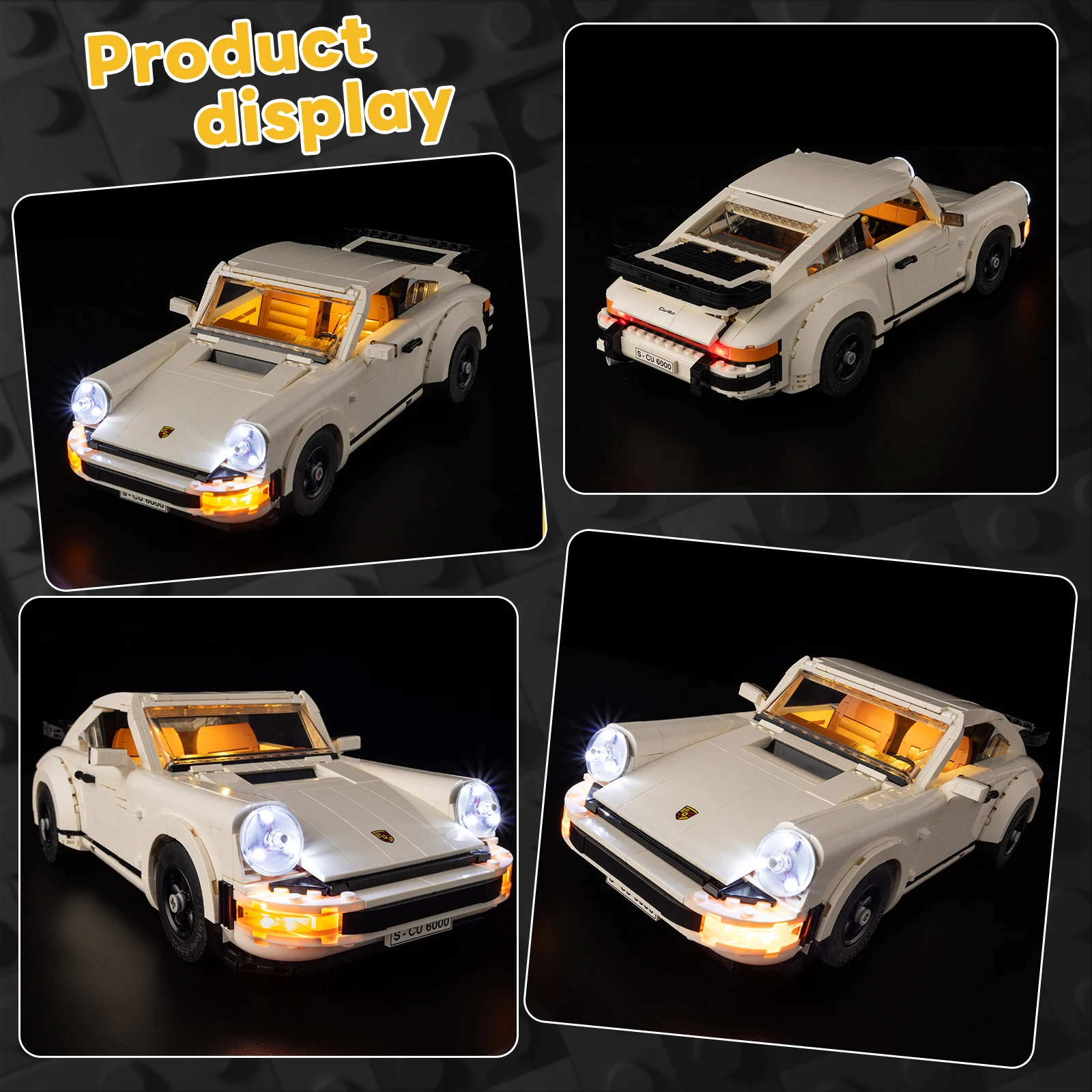 Kyglaring LED-lichtset geschikt voor Lego Porsche 911 10295 bouwsteen decoratieve lamp exclusief model