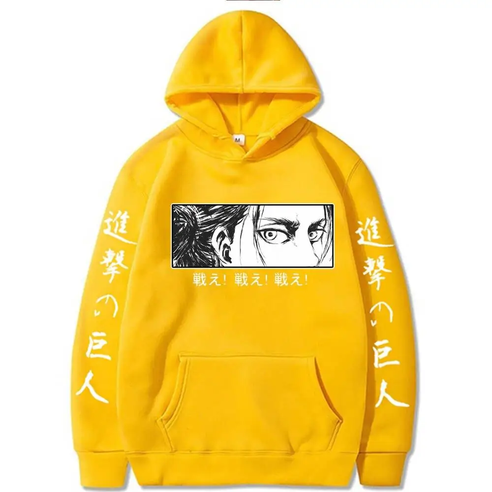 Men Streetwear Pullovers Attack On Titan Hoodies Sweatshirt Anime Eren Yeager Eyes Manga Sweatshirts Sport Feece Hoodies