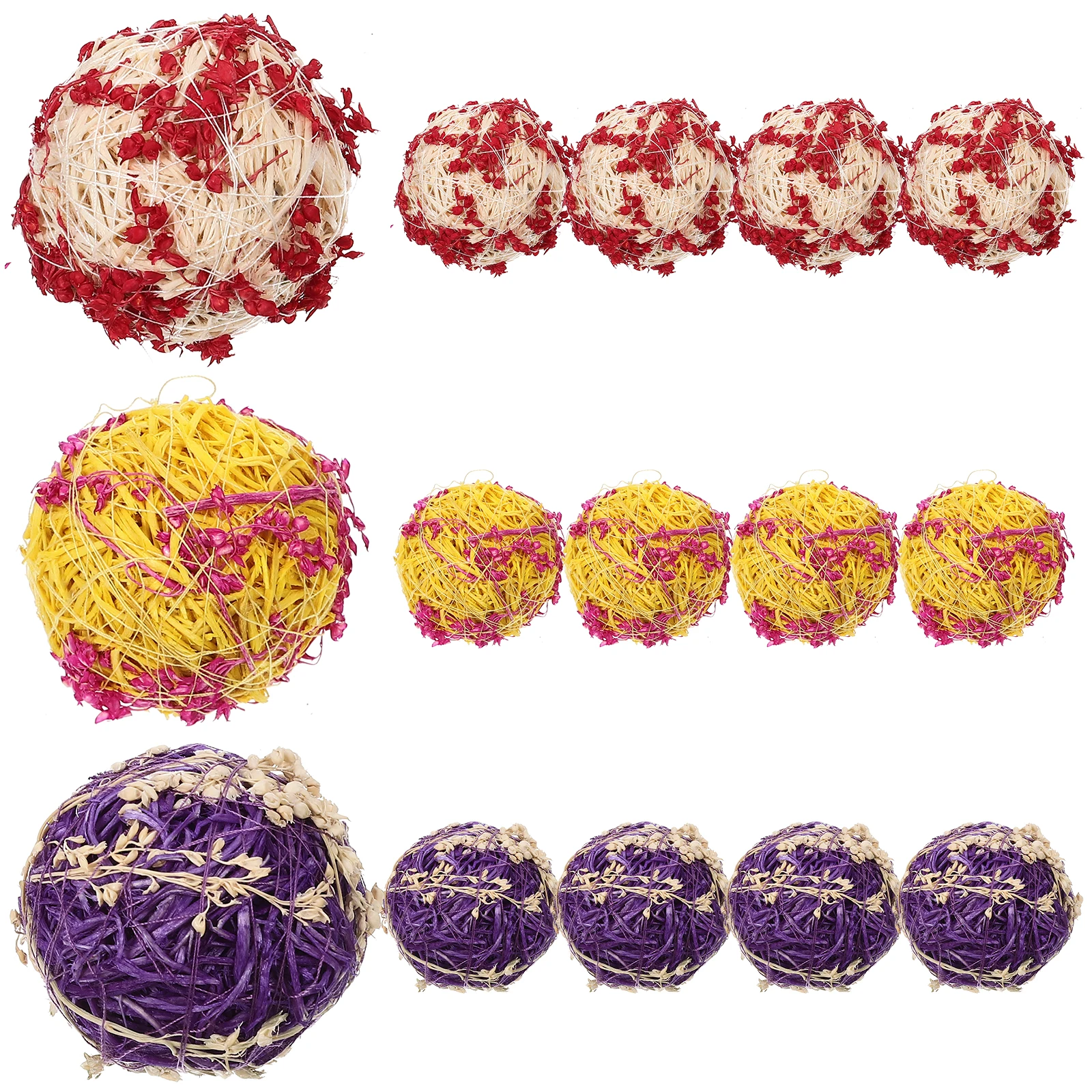 

15 Pcs Rattan Balls Decorative Fine Smooth Craft Decoration Party Hanging Christmas Wedding Bowl Fillers