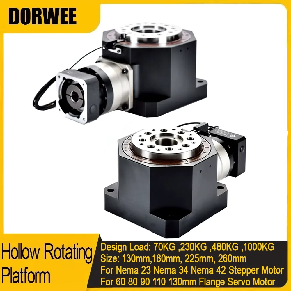 Hollow Rotating Platform Heavy Load  Replaces DD Motor Cam Divider For Nema 23 34 42 Stepper Motor 60 80 110 130mm Servo Motor