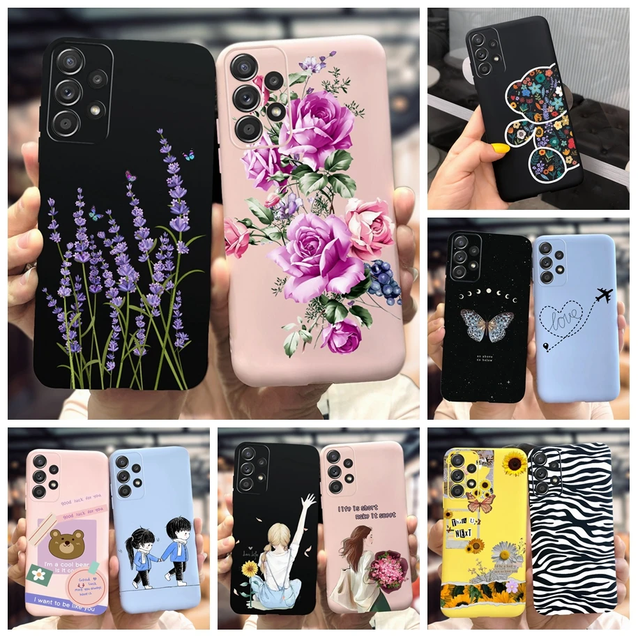 2023 For Samsung Galaxy A13 4G Case New Fashion Flower Painted Soft TPU Back Cover For Samsung A13 A23 A33 A53 A73 5G Phone Case