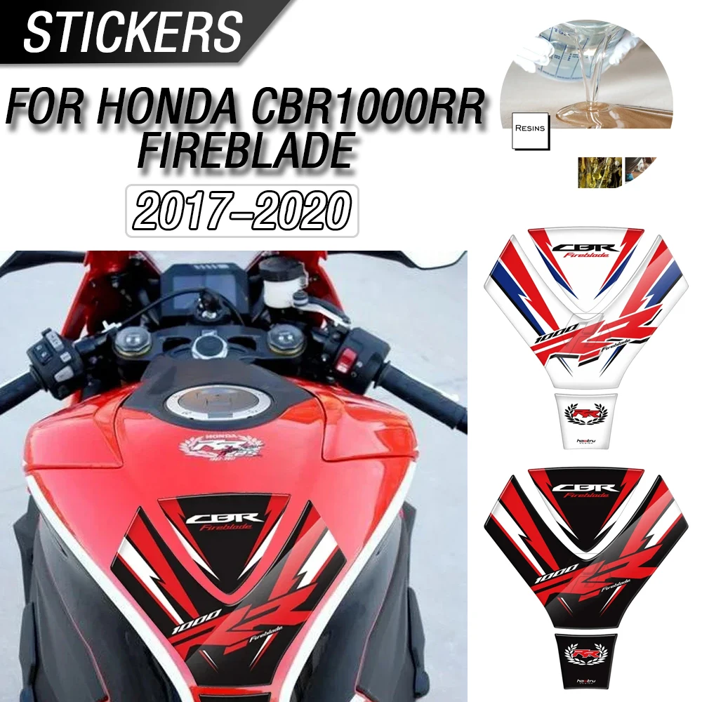 

For 2017-2020 Honda CBR1000RR Fireblade Motorcycle 3D Resin Fuel Tank Pad with Red, White, and Black Three Color Stickers