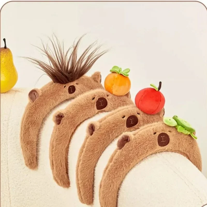 Kids Plush Capybara Hair Bands Water Dolphin High Skull Top Wash Face Headband Female Fall and Winter Merad Hair Accessories