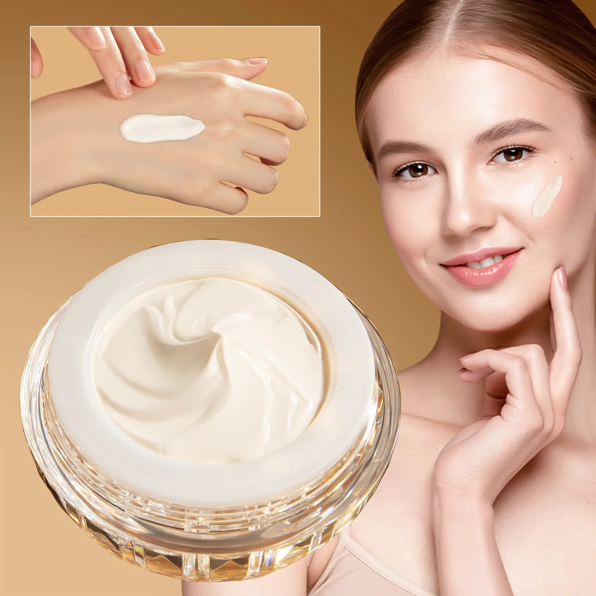 Mercilen Cordyceps Niacinamide Skin-Nourishing Radiance Cream 50g, Contains Collagen, Hyaluronic Acid, and Plant-Based Squalane, Moisturizing and Brightening Facial Skin, Long-Lasting Hydration and Concealing, Natural Makeup Effect, Suitable for All Skin Types.