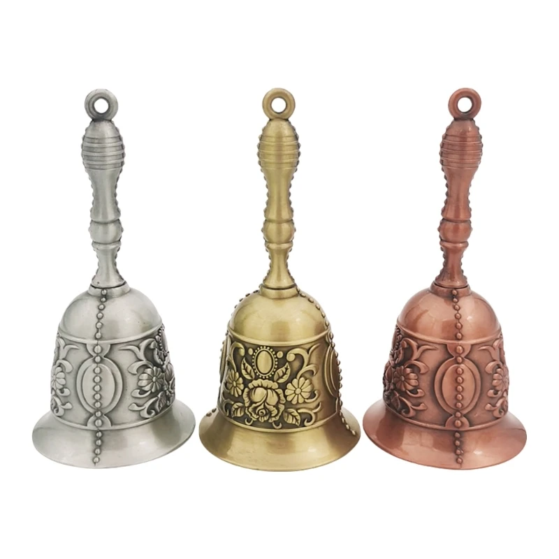 

Nostalgic Handheld Christmas Bells Artistic Handheld Bells Ornament with Ringing for Yuletide Decoration F1CC