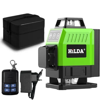 HILDA 16 lines laser level green line SelfLeveling 360 horizontal and vertical super power laser level green beam