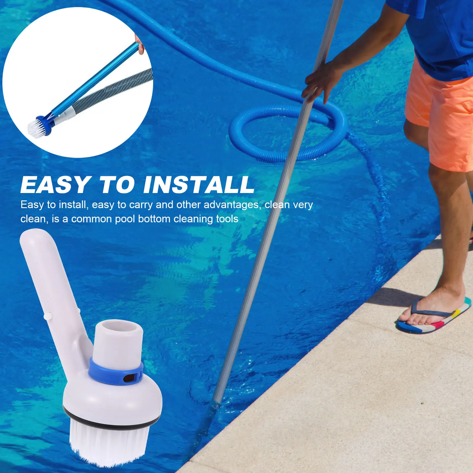 

1Pc Pool Scrub Brush Handheld Brush Pool Cleaning Tool Pool Bottom Brush SPA Pond Professional Cleaner Supplies Pool Accessories