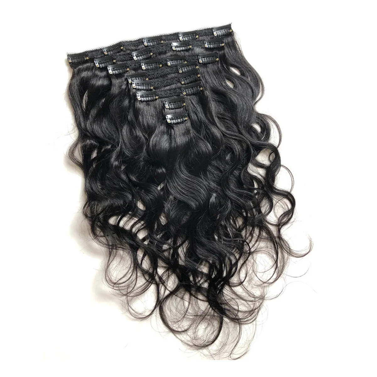 Water Wave Clips in Hair Extensions Hair Natural Color Hair Wig Clip 10Inch