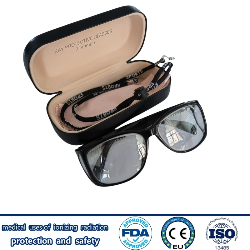 Direct selling x-ray protective 0.5/0.75mmpb lead spectacles radioactive laboratory front and side protection lead glasses