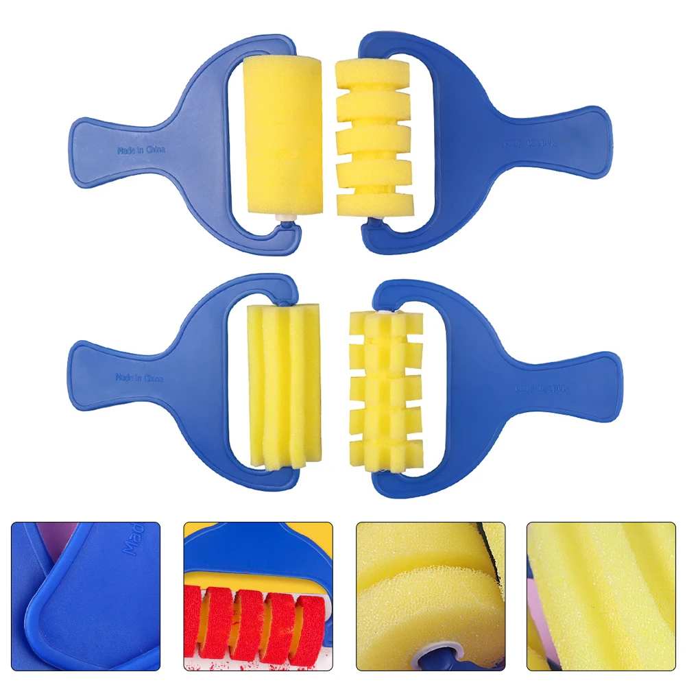 

Sponge Painting Brushes Kids Educational Toy Ergonomic Design Safe Lightweight Preschool Beginners Art Supplies Drawing Brushes
