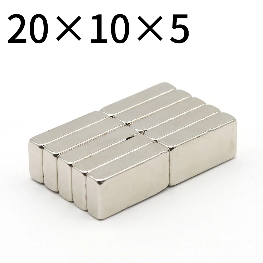 N35 N52 20x10x1 20x10x2 20x10x3 20x10x4 20x10x5 Neodymium Bar Block Strong Magnets Search Magnetic Ndfeb Square Motor Generator