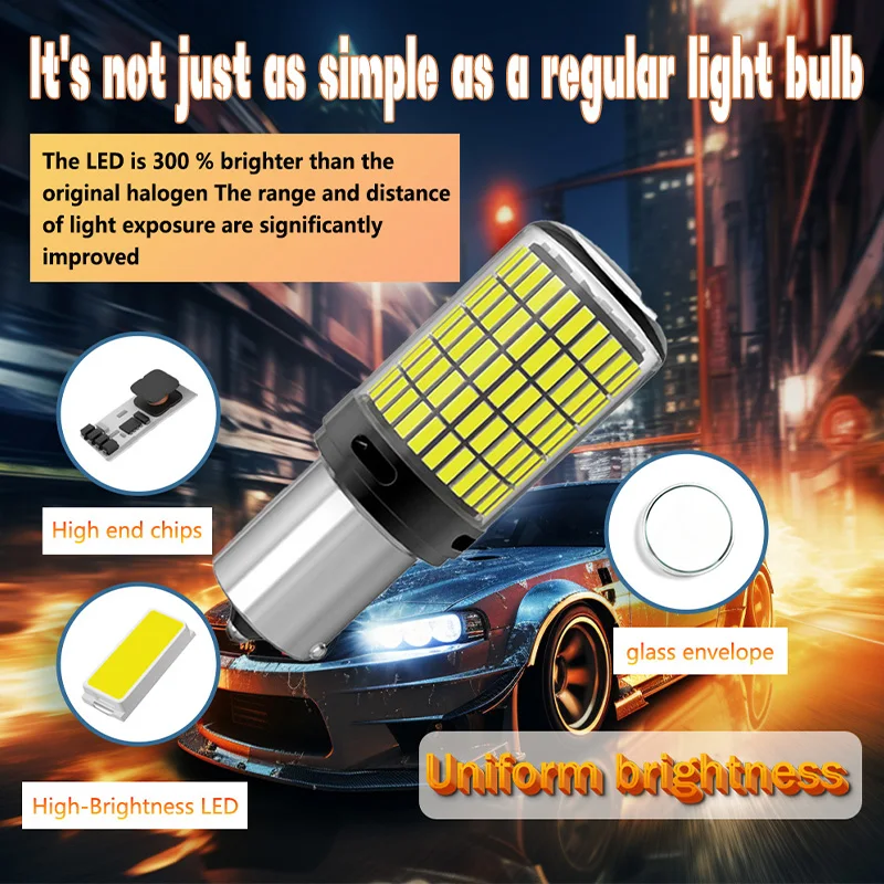 2 PCS Car Motorcycle Car signal light P21W T20 steering brake light 12V LED bulb image 3