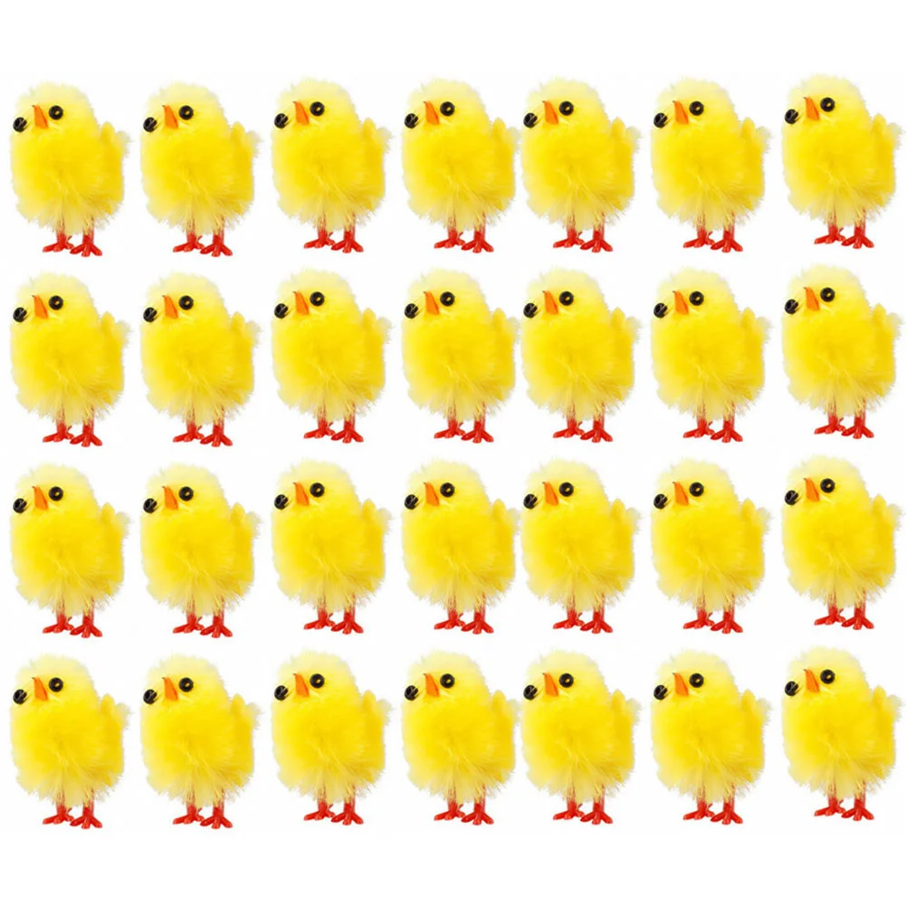 

120 Pcs Easter Chick Decoration Chicken Craft Scene Photo Prop Chickens Toys Mini Jumping Wind Up Cartoon Adornment