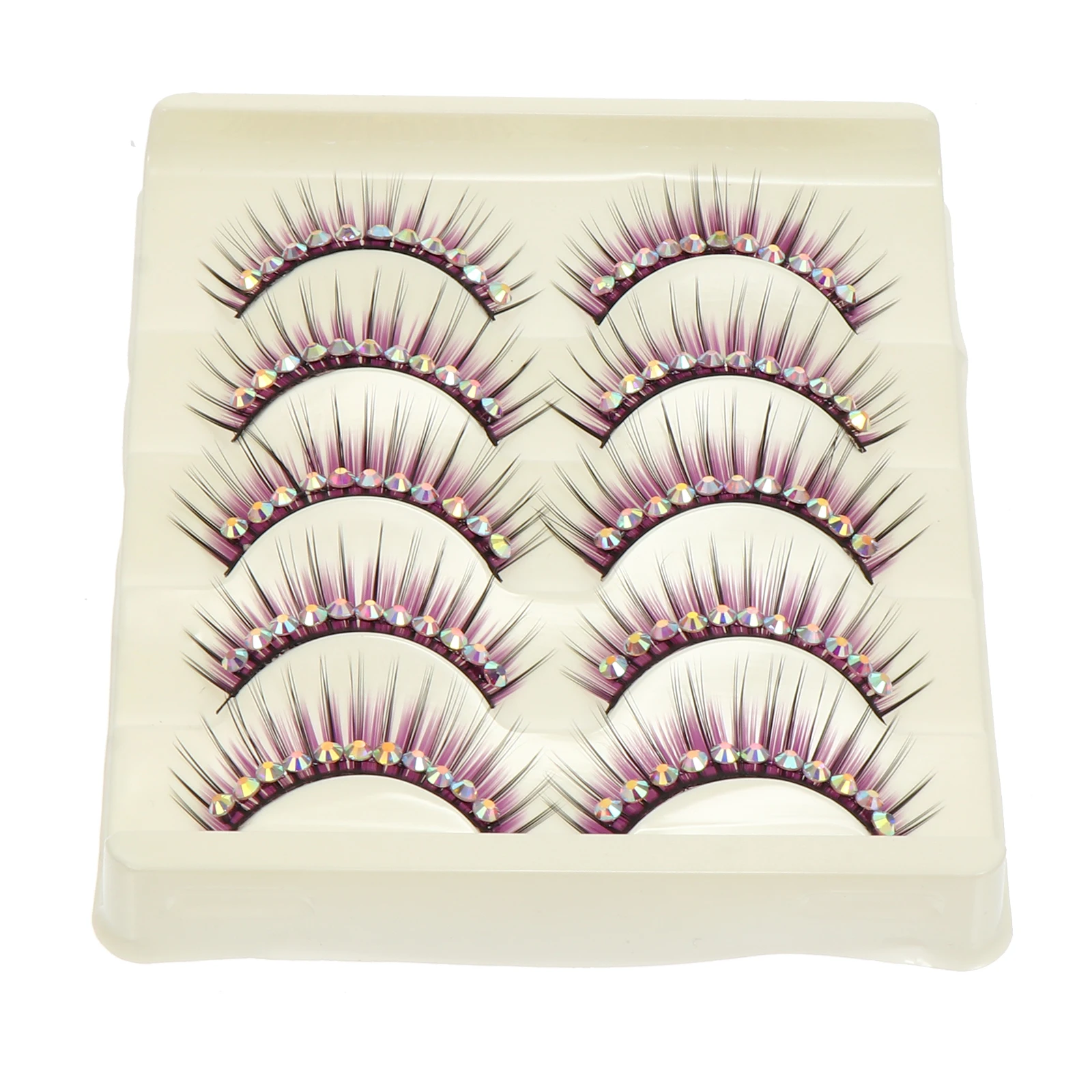 

5Pairs Thick Exaggerated False Lashes Diamond Stage Performance Photography Fashion Show False Eyelashes Eyelashes with Diamond