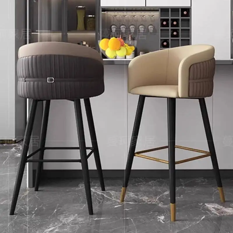 

Arms Minimalistic Bar Chairs Lounge Steel Barber Salon Bar Chairs High Quality taburetes para barra de cocina Luxury Furniture